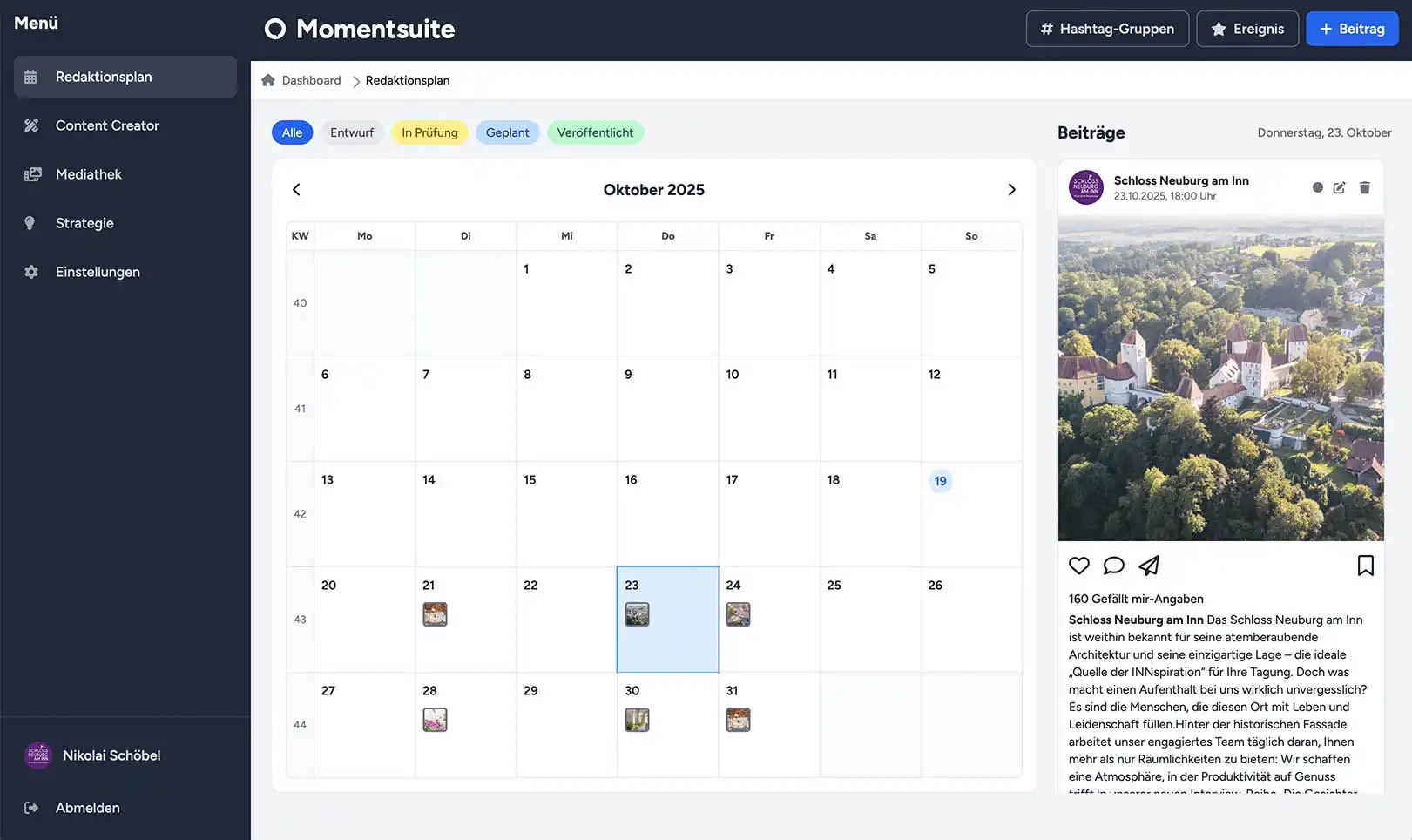 Momentsuite Redaktionsplan